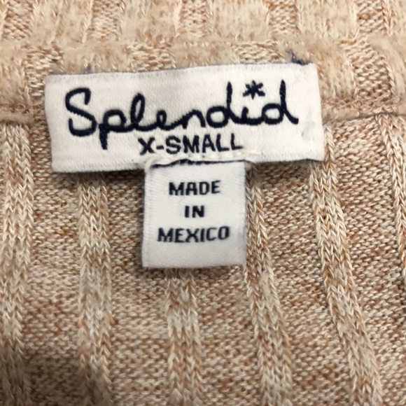 Splendid XS ribbed blush tan long sleeve top comfy - Picture 2 of 4